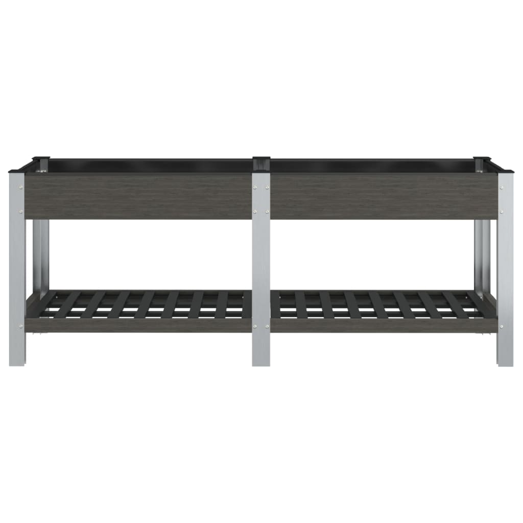 Fioriera Rialzata Giardino con Ripiano Grigia 200x50x75 cm WPC 362573