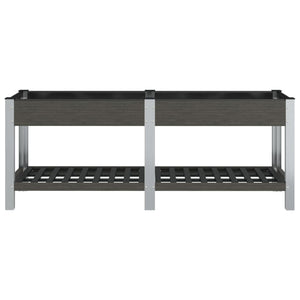 Fioriera Rialzata Giardino con Ripiano Grigia 200x50x75 cm WPC 362573