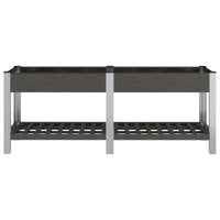 Fioriera Rialzata Giardino con Ripiano Grigia 200x50x75 cm WPCcod mxl 127403
