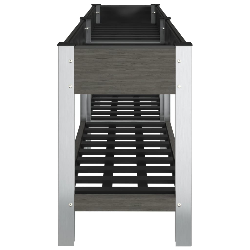 Fioriera Rialzata Giardino con Ripiano Grigia 200x50x75 cm WPC 362573