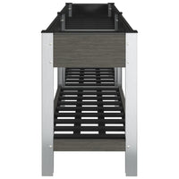 Fioriera Rialzata Giardino con Ripiano Grigia 200x50x75 cm WPC 362573