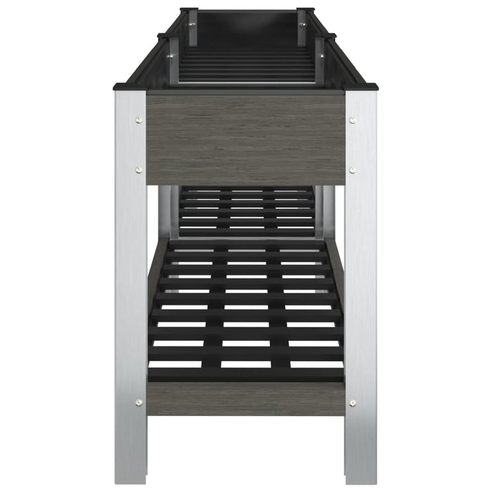 Fioriera Rialzata Giardino con Ripiano Grigia 200x50x75 cm WPC 362573