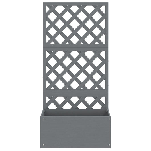 Fioriera rialzata per aiuola fioriere terrazza giardino traliccio 65 x 33 x 135 cm WPC grigio 02_0038598