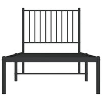 Giroletto con Testiera in Metallo Nero 80x200 cm 350855