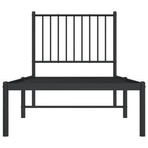 Giroletto con Testiera in Metallo Nero 80x200 cm 350855