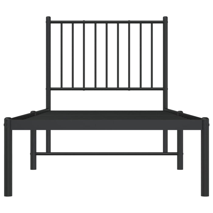 Giroletto con Testiera in Metallo Nero 80x200 cm 350855