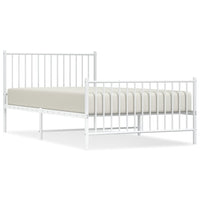 Giroletto con Testiera e Pediera-Struttura Letto Metallo Bianco 107x203 cm 856282