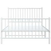 Giroletto con Testiera e Pediera-Struttura Letto Metallo Bianco 107x203 cm 856282