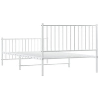 Giroletto con Testiera e Pediera-Struttura Letto Metallo Bianco 107x203 cm 856282