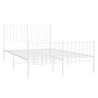 Giroletto con Testiera e Pediera Metallo Bianco 120x190 cm 350946