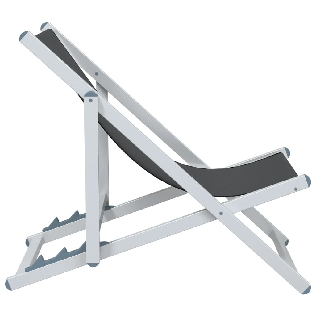 Sedie da Spiaggia Pieghevoli 2 pz Grigie Alluminio e Textilene 360167