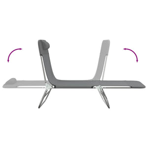 Lettini Prendisole 2 pz Grigi in Textilene e Acciaio 360183