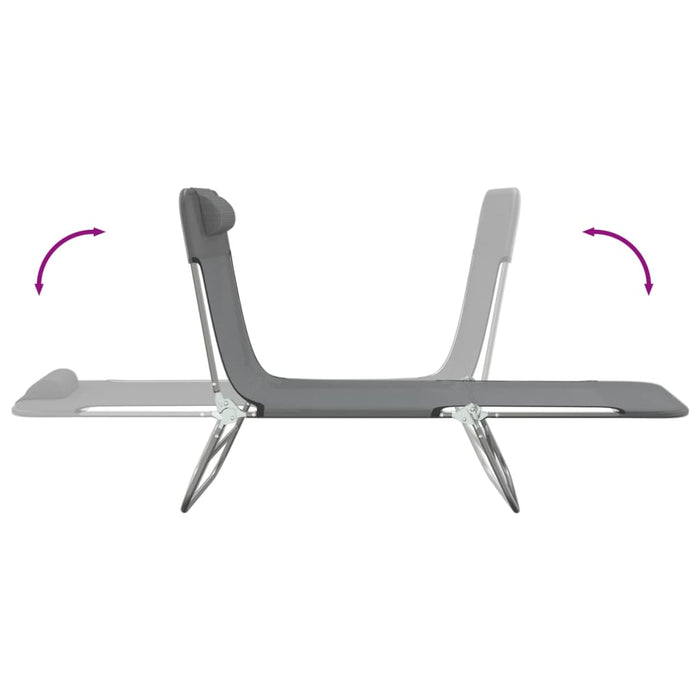 Lettini Prendisole 2 pz Grigi in Textilene e Acciaio 360183