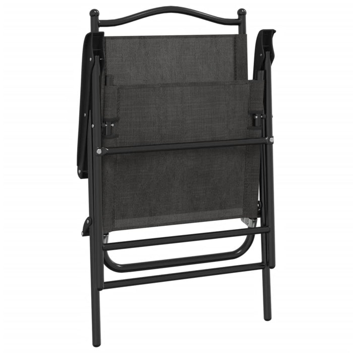 vidaXL Sedie da Giardino Pieghevoli 2 pz in Acciaio Grigio e Textilene
