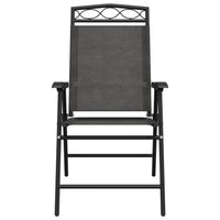 Sedie da Giardino Pieghevoli 2 pz in Acciaio Grigio e Textilene 360200