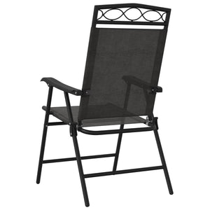 Sedie da Giardino Pieghevoli 2 pz in Acciaio Grigio e Textilene 360200