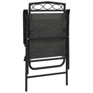 Sedie da Giardino Pieghevoli 2 pz in Acciaio Grigio e Textilene