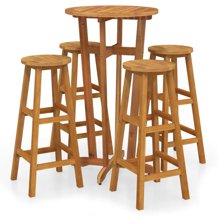 Set da Bar da Giardino 5 pz in Legno Massello di Acacia 3154381