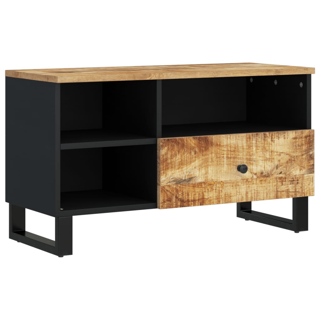 Mobile TV 80x33x46cm Legno Massello Mango e Legno Multistrato 351974