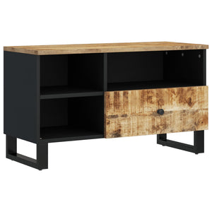 Mobile TV 80x33x46cm Legno Massello Mango e Legno Multistrato 351974