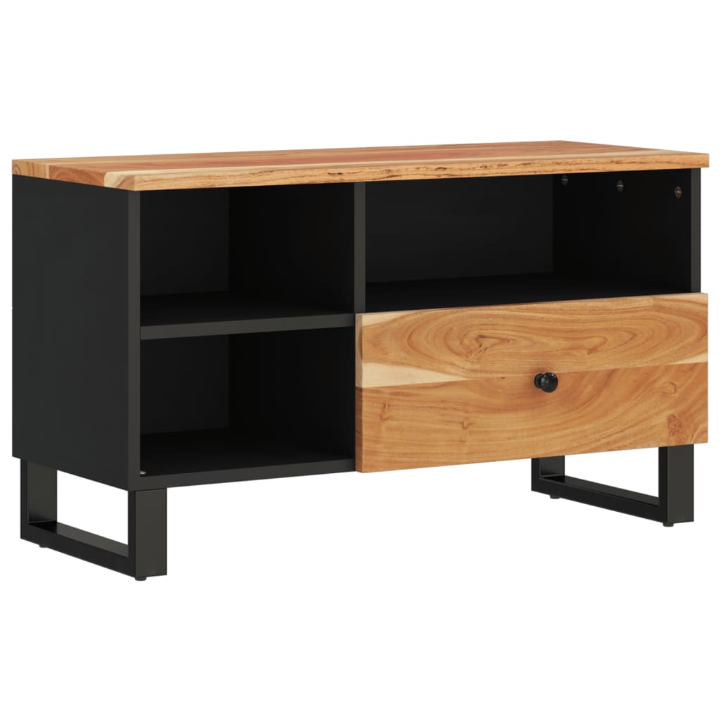 Mobile TV 80x33x46cm Legno Massello Acacia e Legno Multistratocod mxl 103749