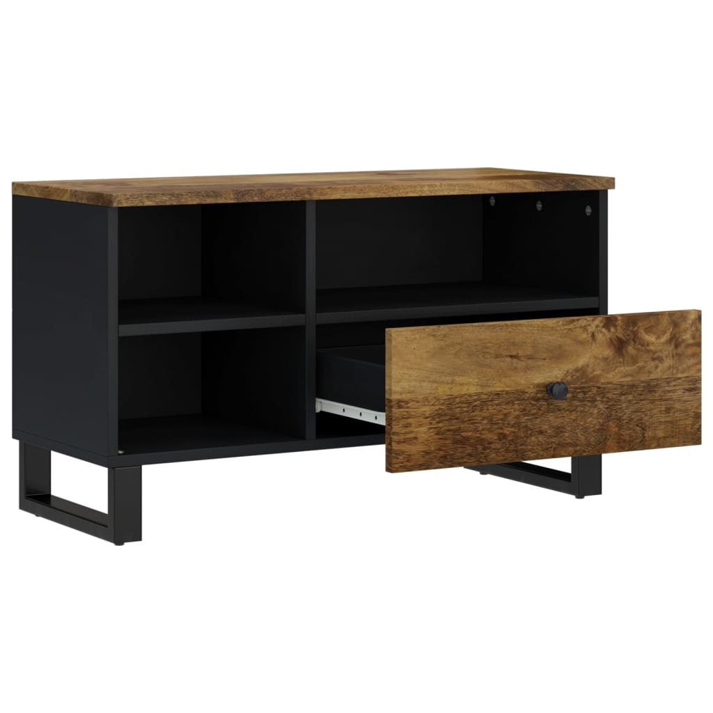 Mobile TV 80x33x46cm Legno Massello Mango e Legno Multistrato 351977