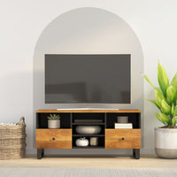 Mobile TV 100x33x46cm Legno Massello Mango e Legno Multistratocod mxl 79544