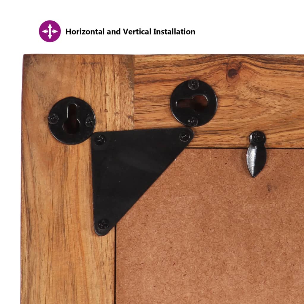 vidaXL Specchio 70x50 cm in Legno Massello di Recupero e Vetro