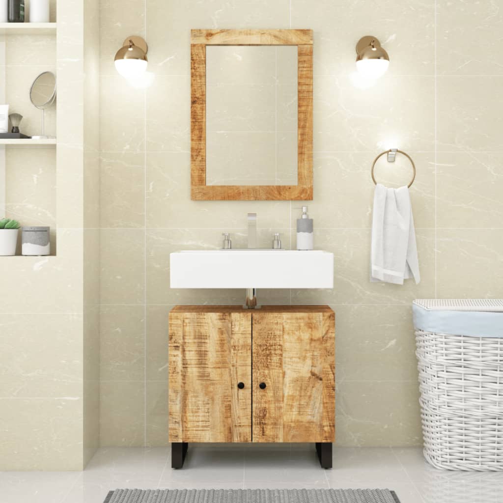 Mobile Lavabo 62x33x58cm Legno Massello Mango Legno Multistrato 351986