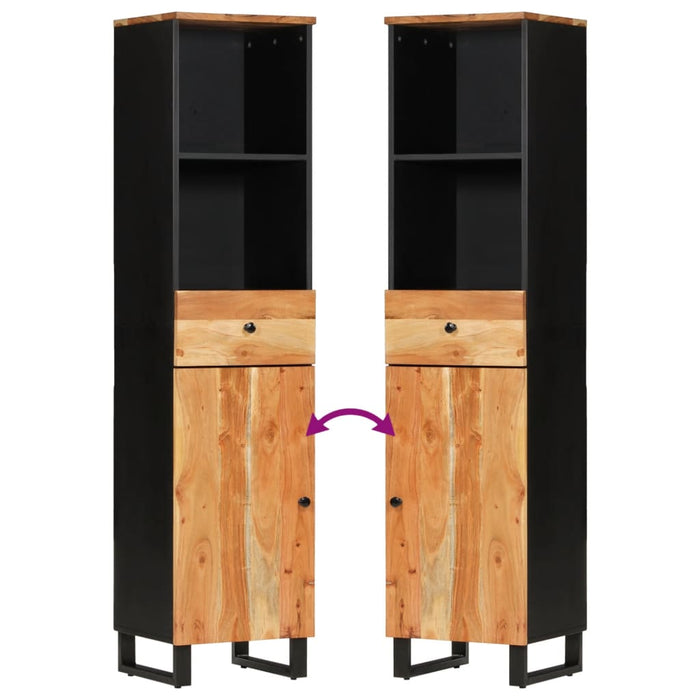 Mobile da Bagno 38x33x160 cm in Legno Massello di Acacia 351999