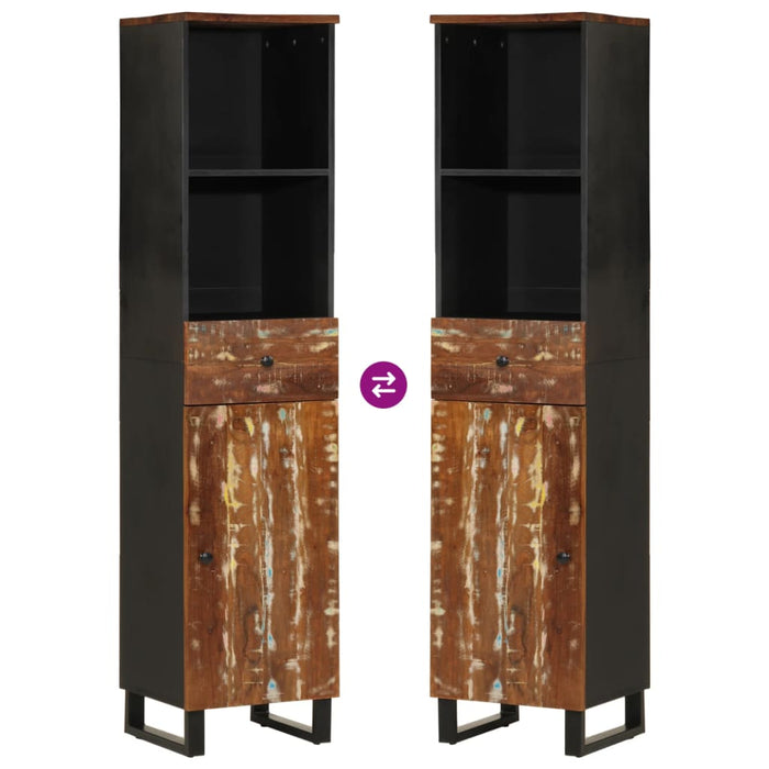 Mobile da Bagno 38x33x160 cm in Legno Massello di Recupero