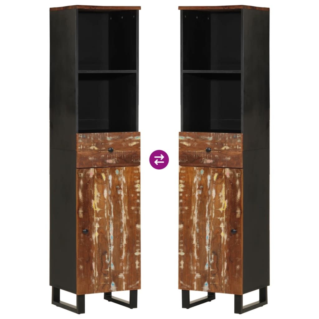 Mobile da Bagno 38x33x160 cm in Legno Massello di Recupero 352000