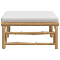 Poggiapiedi da Giardino con Cuscino Grigio Chiaro in Bambù 362280