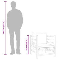 Divano da Giardino con Cuscini Grigio Chiaro in Bambù