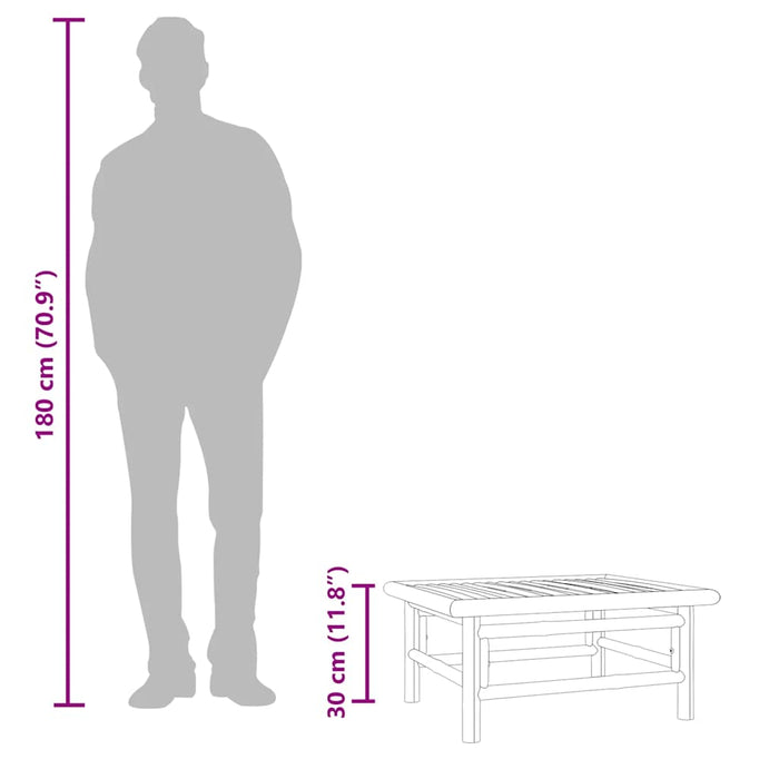 Tavolo da Giardino 65x55x30 cm in Bambù 362282