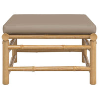 Poggiapiedi da Giardino con Cuscino Tortora in Bambù 362288
