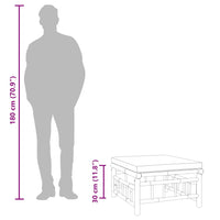 Poggiapiedi da Giardino con Cuscino Bianco Crema in Bambù 362302