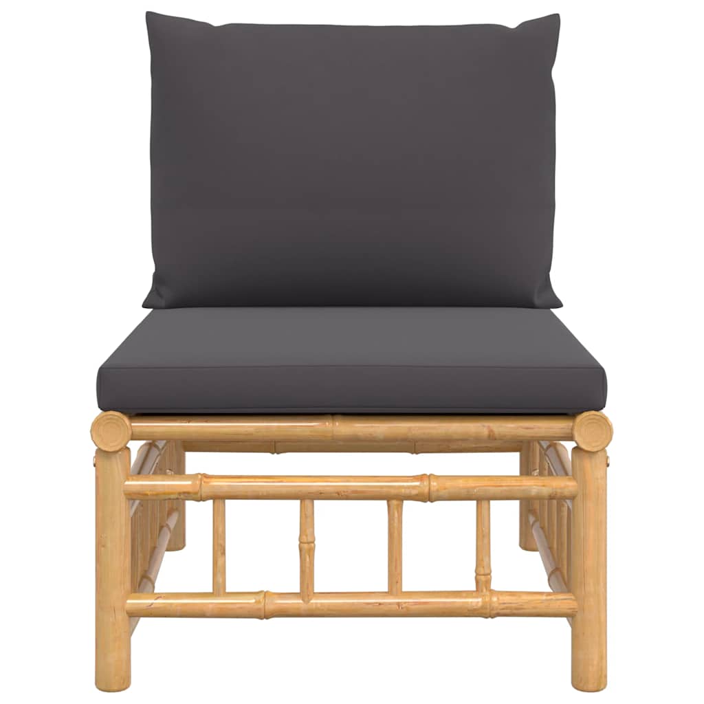 Divano Centrale da Giardino con Cuscini Grigio Scuro BambÃ¹cod mxl 111792