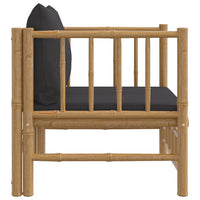 Divano da Giardino con Cuscini Grigio Scuro in Bambù 362311