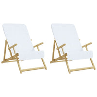 Asciugamani da Spiaggia 2 pz Bianchi 60x135 cm Tessuto 400 GSM