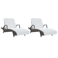 Asciugamani da Spiaggia 2 pz Bianchi 75x200 cm Tessuto 400 GSM 362670