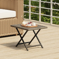 Tavolo Pieghevole Grigio 45x35x32 cm in Polyrattan 362252