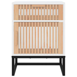 Comodino Bianco 40x30x55,5 cm Legno Multistrato e Ferro 352091