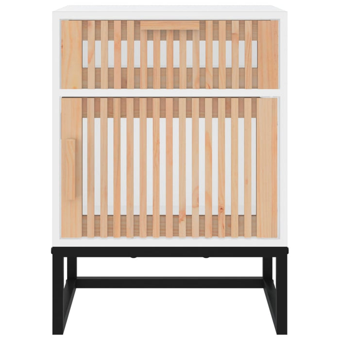 Comodino Bianco 40x30x55,5 cm Legno Multistrato e Ferro 352091