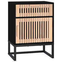 Comodino Nero 40x30x55,5 cm Legno Multistrato e Ferro 352093