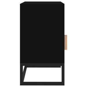 Comodino Nero 40x30x55,5 cm Legno Multistrato e Ferro 352093
