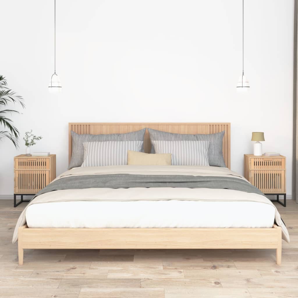 Comodini 2 pz 40x30x55,5 cm Legno Multistrato e Ferro 352096