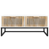 Tavolino da Salotto Bianco 80x40x35cm Legno Multistrato e Ferro 352100