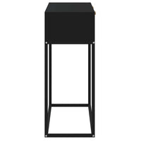 Tavolino Consolle Nero 80x30x75 cm Legno Multistrato e Ferro 352104