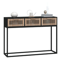 Tavolino Consolle-Tavolino da soggiorno-Tavolo Nero 105x30x75 cm Legno Multistrato e Ferro